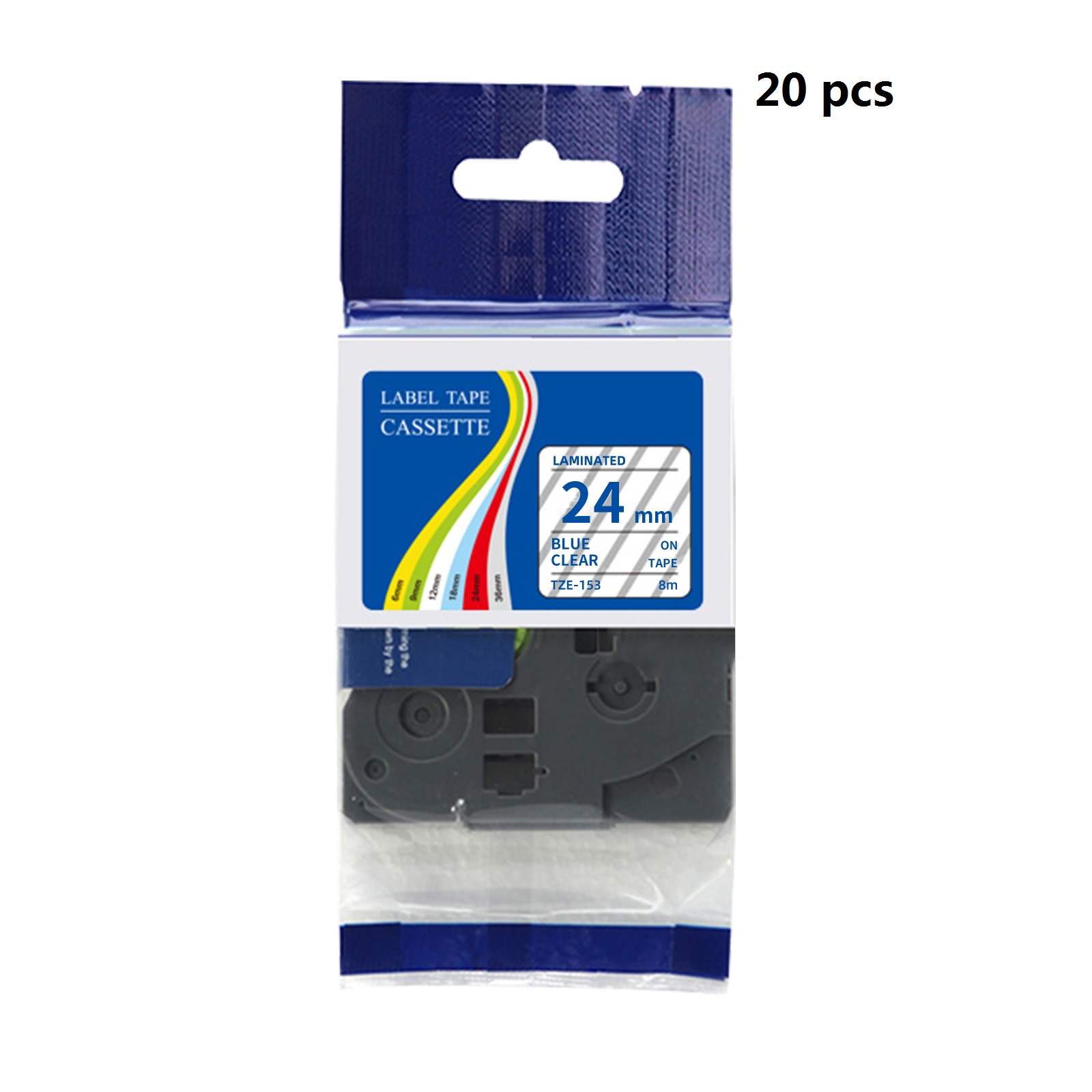Label Printer Tape - Opakowanie 20 sztuk kompatybilnych taśm do