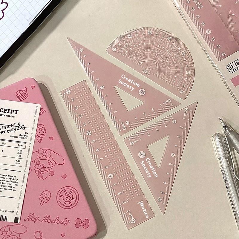 Ruler Set Transparent - 4 szt./zestaw Przezroczyste linijki do mierzenia