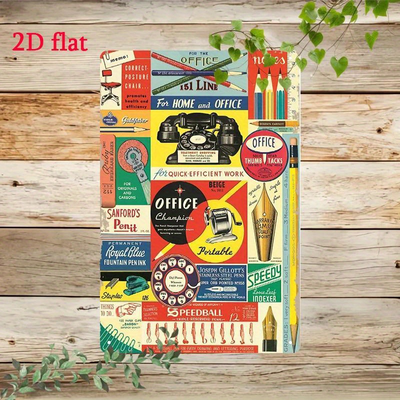 Office Stationery And Supply - Vintage metalowy znak biurowy - Retro
