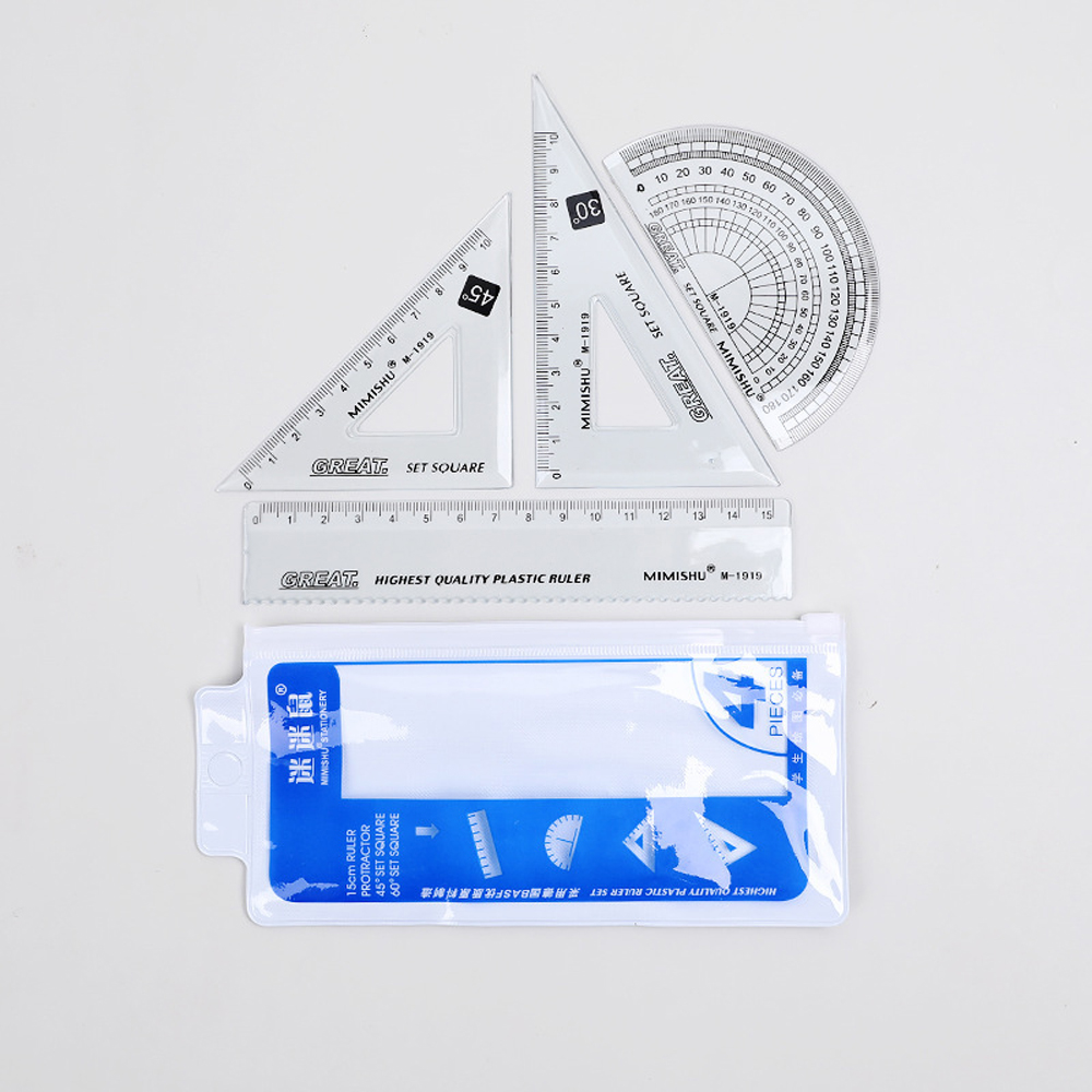 Przezroczysty plastikowy zesta – Ruler Set Transparent recenzja i cena