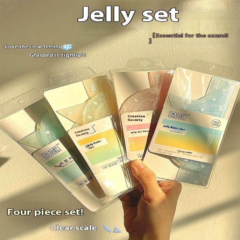 4 szt./zestaw Przezroczyste li – Ruler Set Transparent recenzja i cena